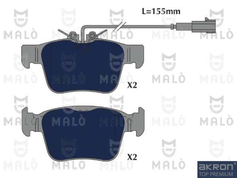 Malo 1051226 Гальмівні колодки, комплект 1051226: Купити в Україні - Добра ціна на EXIST.UA!