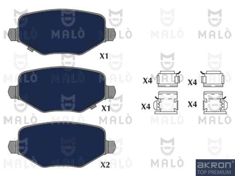 Malo 1051253 Гальмівні колодки, комплект 1051253: Купити в Україні - Добра ціна на EXIST.UA!