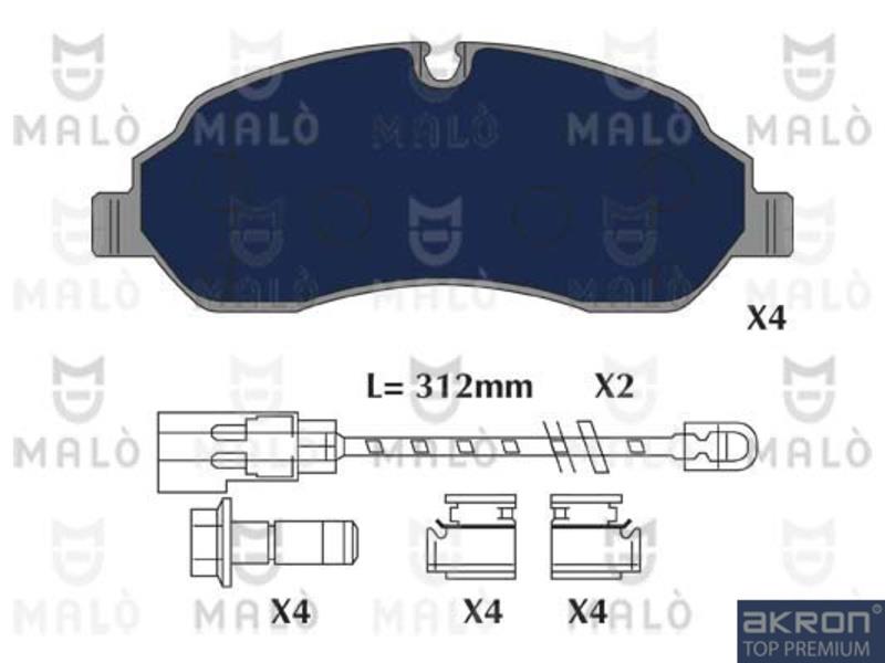 Malo 1051289 Гальмівні колодки, комплект 1051289: Купити в Україні - Добра ціна на EXIST.UA!