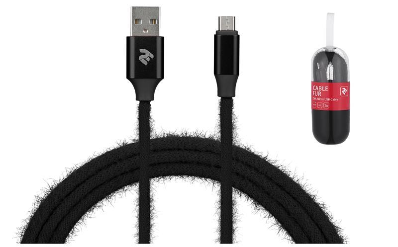 2E 2E-CCMTAC-BLACK Кабель 2E Fur USB 2.4 to Micro USB Cable, 1m, Black 2ECCMTACBLACK: Приваблива ціна - Купити в Україні на EXIST.UA!