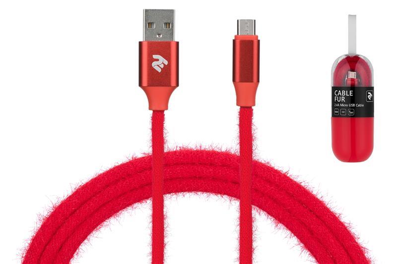2E 2E-CCMTAC-RED Кабель 2E Fur USB 2.4 to Micro USB Cable, 1m, Red 2ECCMTACRED: Приваблива ціна - Купити в Україні на EXIST.UA!