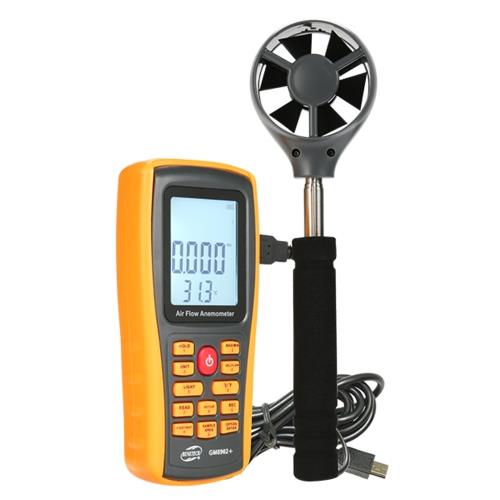 GM8902X Benetech Анемометр USB, выносная телескопическая крыльчатка 0,3-45м/с, 0-45°C