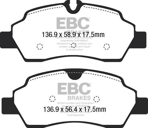 EBC DPX2222 Гальмівні колодки, комплект DPX2222: Купити в Україні - Добра ціна на EXIST.UA!