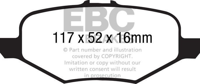 EBC DP1887 Гальмівні колодки, комплект DP1887: Купити в Україні - Добра ціна на EXIST.UA!