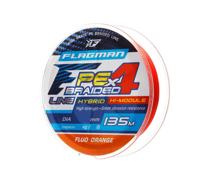 Flagman 28135-010 Шнур Flagman PE Hybrid F4 135m FluoOrange 0,10mm. 4,6кг/10lb 28135010: Купити в Україні - Добра ціна на EXIST.UA!