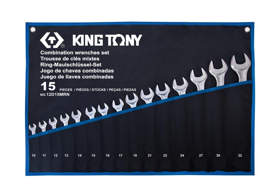 12D15MRN King tony Набор ключей комби 15шт. (10-32 мм) супер-легкие TREOTON