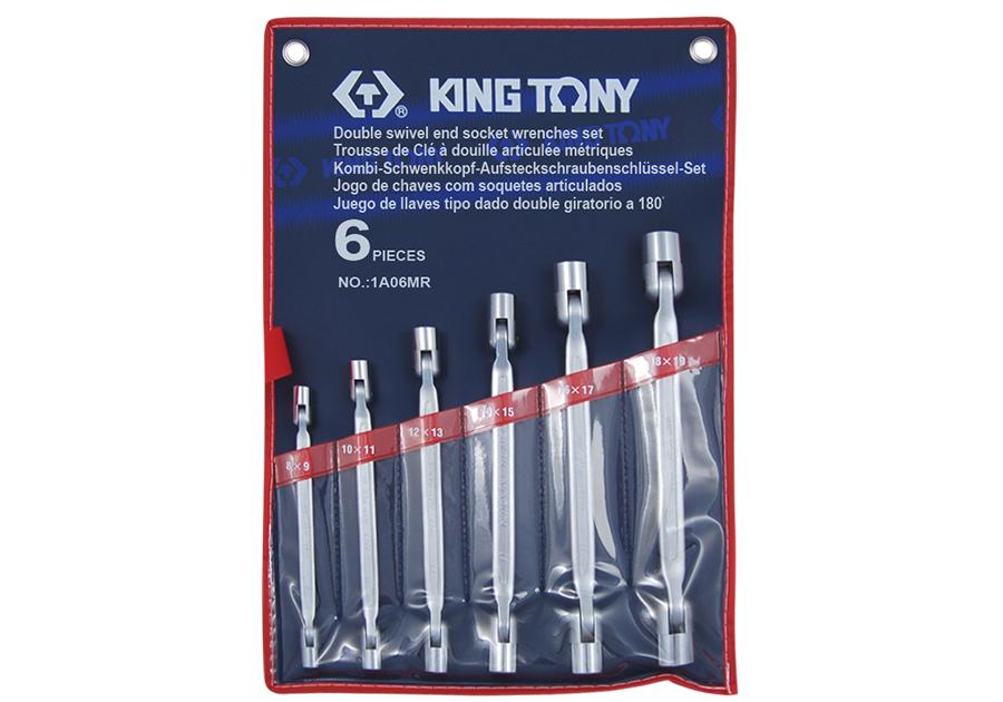 1A06MR King tony Набор ключей торцевых с карданом 6ед (6-19мм)