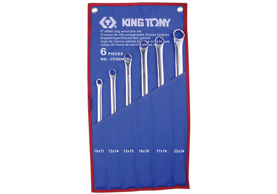 1F06MRN King tony Набор ключей накидных 6ед супердлинных прямых