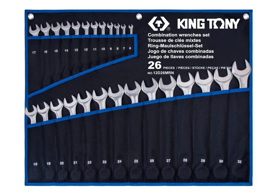 12D26MRN King tony Набор ключей комби 26шт. (6-32 мм) супер-легкие TREOTON