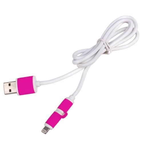 CP001P Pulso Кабель PULSO USB - Micro USB/Apple 1m pink (круглый)