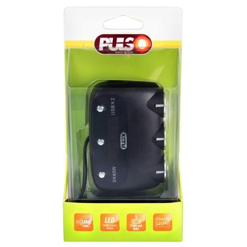 Pulso Разветвитель прикуривателя Pulso 3 выхода + 2USB 2400 mA 12/24V – цена 459 UAH