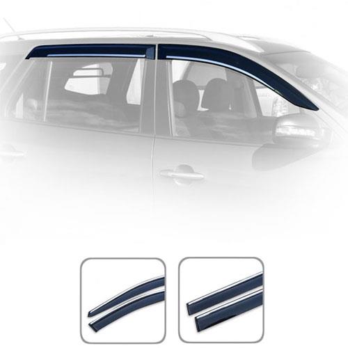 Дефлектори вікон Hyundai Santa Fe 2012-2018 C Хром молдинги (HY38-M) HIC HY38-М