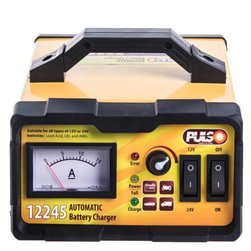 Зарядний пристрої під PULSO BC-12245 12-24V &#x2F; 0-15A &#x2F; 10-190AHR &#x2F; LED-Ампер. &#x2F; Ручна рег-ка (BC-12245) Pulso BC-12245