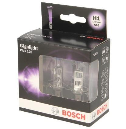Лампа галогенна Bosch Gigalight Plus 120 12В H1 55Вт +120% Bosch 1 987 301 105
