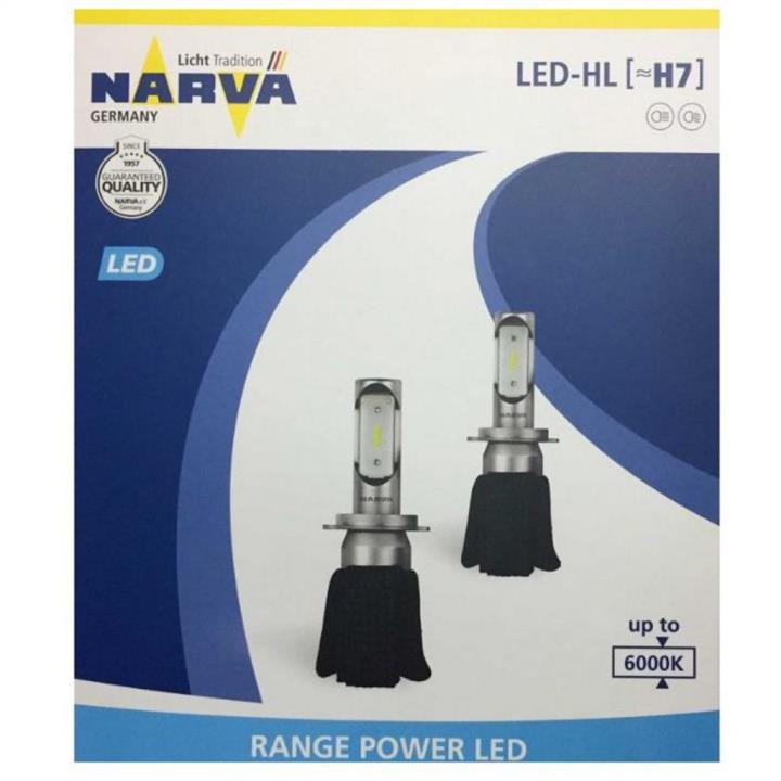 Лампи світлодіодні комплект Narva Range Power LED H7 12V 15,8W 6000K (2 шт.) Narva 180053000