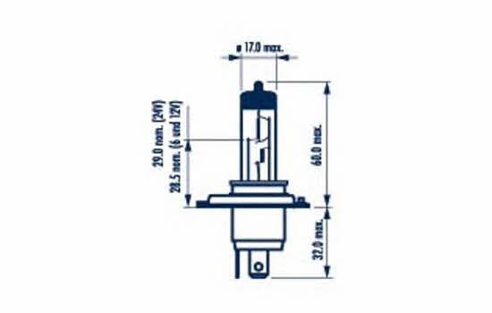 Лампа галогенная Narva Rangepower Blue +50% 12В H4 60/55Вт +50% Narva 486773000
