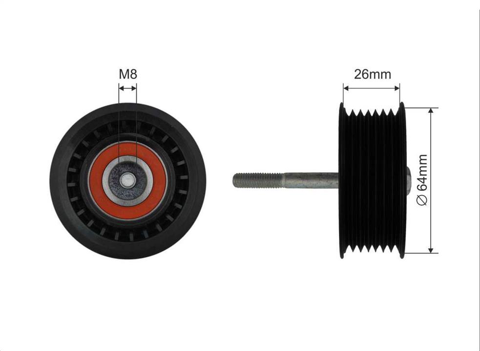 Caffaro 500028 Ролик натяжний ременя поліклинового (приводного) 500028: Купити в Україні - Добра ціна на EXIST.UA!