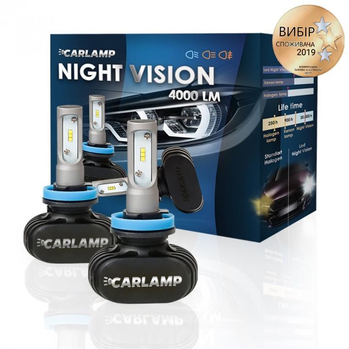 Carlamp NVH11 Лампи світлодіодні комплект Carlamp Night Vision H11 12V 25W 5000K (2 шт.) NVH11: Купити в Україні - Добра ціна на EXIST.UA!