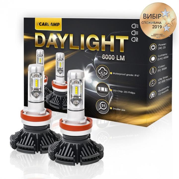 Carlamp DLH3 Лампи світлодіодні комплект Carlamp Day Light H3 12V 6000K (2 шт.) DLH3: Купити в Україні - Добра ціна на EXIST.UA!