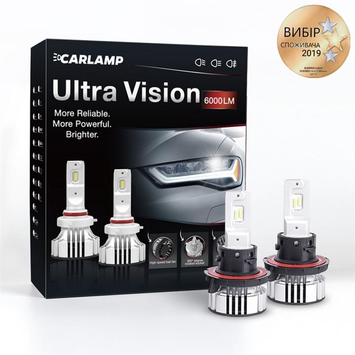 Carlamp UV13 Лампи світлодіодні комплект Carlamp Ultra Vision H13 12V 36W 6500K (2 шт.) UV13: Купити в Україні - Добра ціна на EXIST.UA!