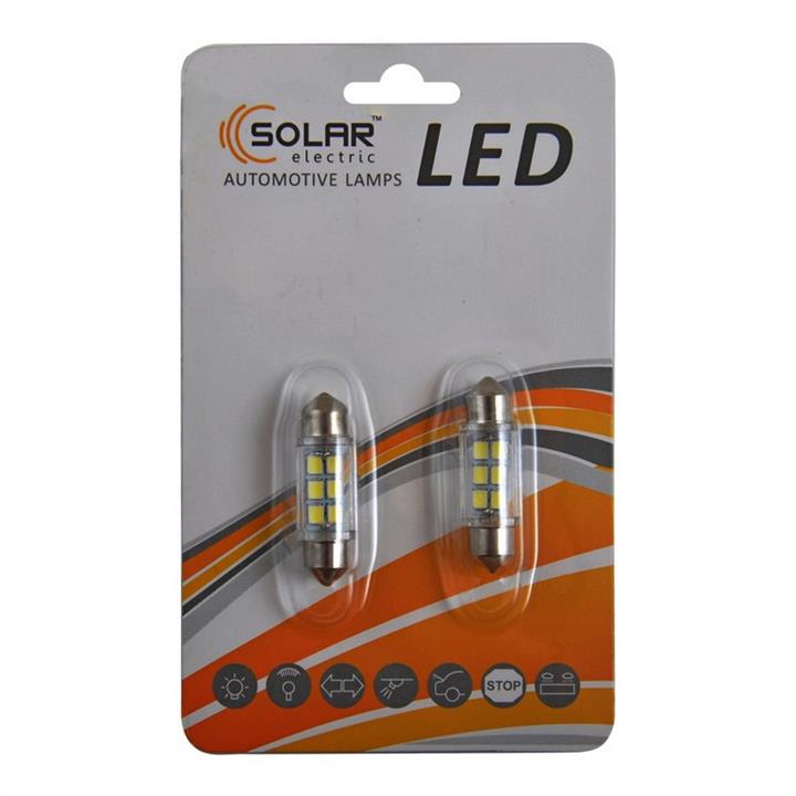 LS275B2 Solar Автолампи світлодіодні Solar LED 12V SV8.5 T11x36mm 6SMD 3528 white 2шт (LS275_b2)