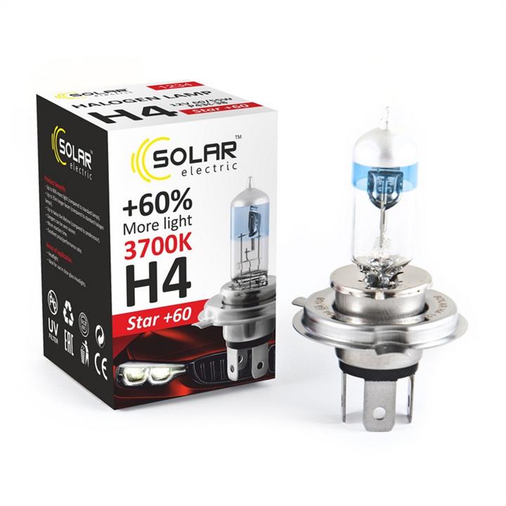 1234 Solar Галогеновая лампа Solar H4 12V 60/55W P43t-38 Starlight +60% (1234)