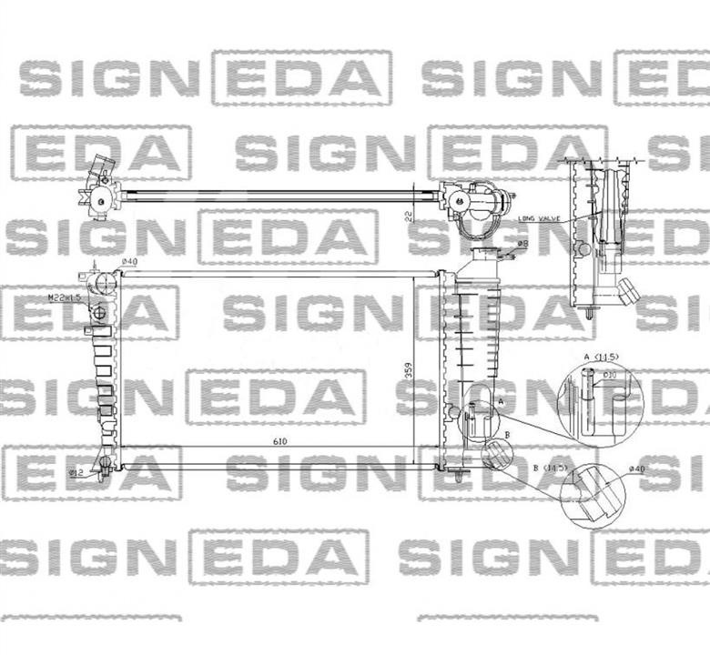 Signeda RA61379A Радиатор охлаждения двигателя RA61379A: Отличная цена - Купить в Украине на EXIST.UA! RA61379A Signeda Радиатор охлаждения двигателя