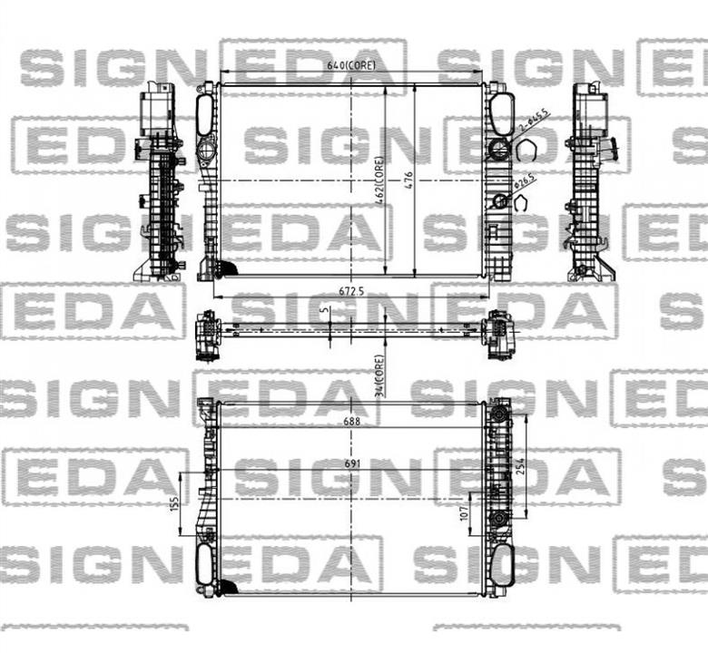 RA62797A Signeda Радиатор охлаждения двигателя