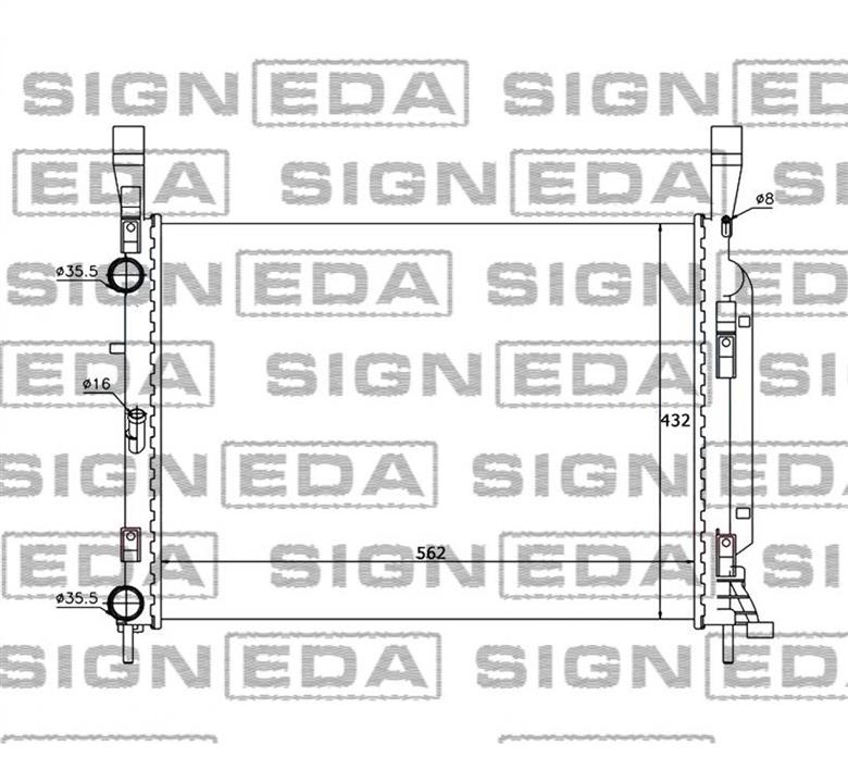 Signeda RA637628 Радіатор охолодження двигуна RA637628: Приваблива ціна - Купити в Україні на EXIST.UA! RA637628 Signeda Радіатор охолодження двигуна