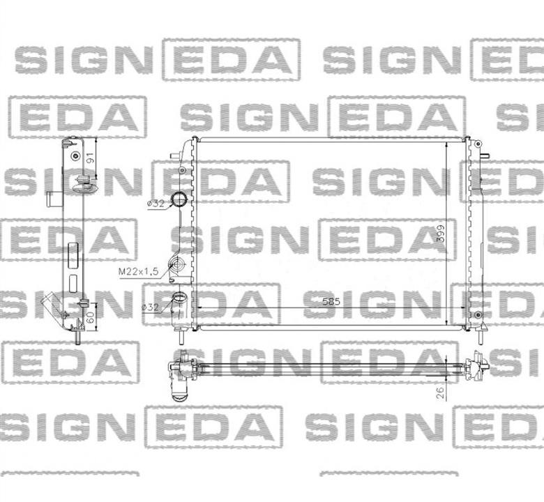 Signeda RA63896 Радиатор охлаждения двигателя RA63896: Отличная цена - Купить в Украине на EXIST.UA! RA63896 Signeda Радиатор охлаждения двигателя