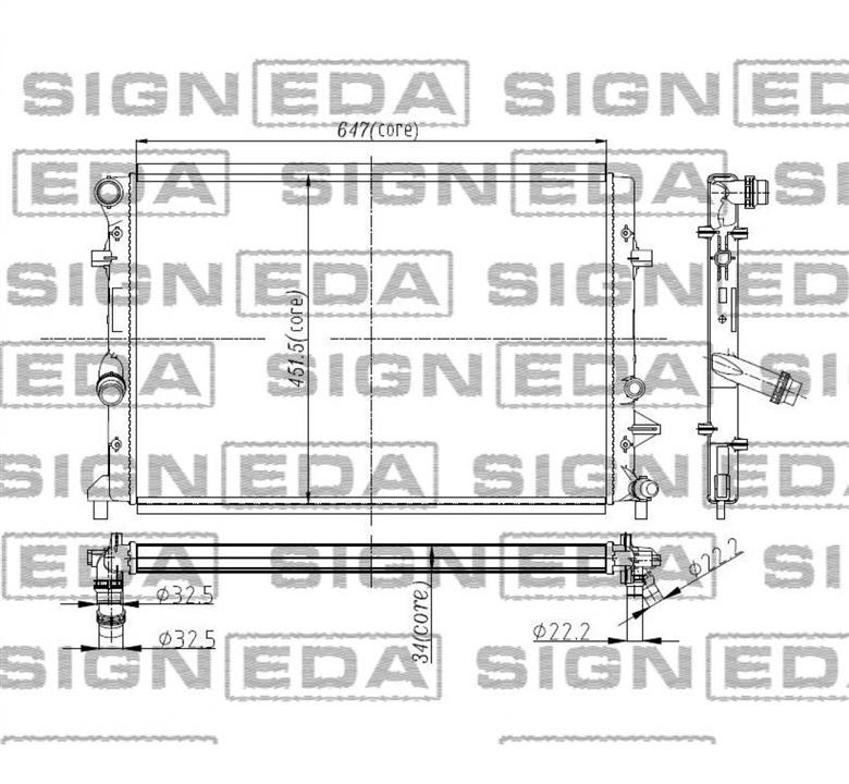 Signeda RA65295 Радиатор охлаждения двигателя RA65295: Отличная цена - Купить в Украине на EXIST.UA! RA65295 Signeda Радиатор охлаждения двигателя