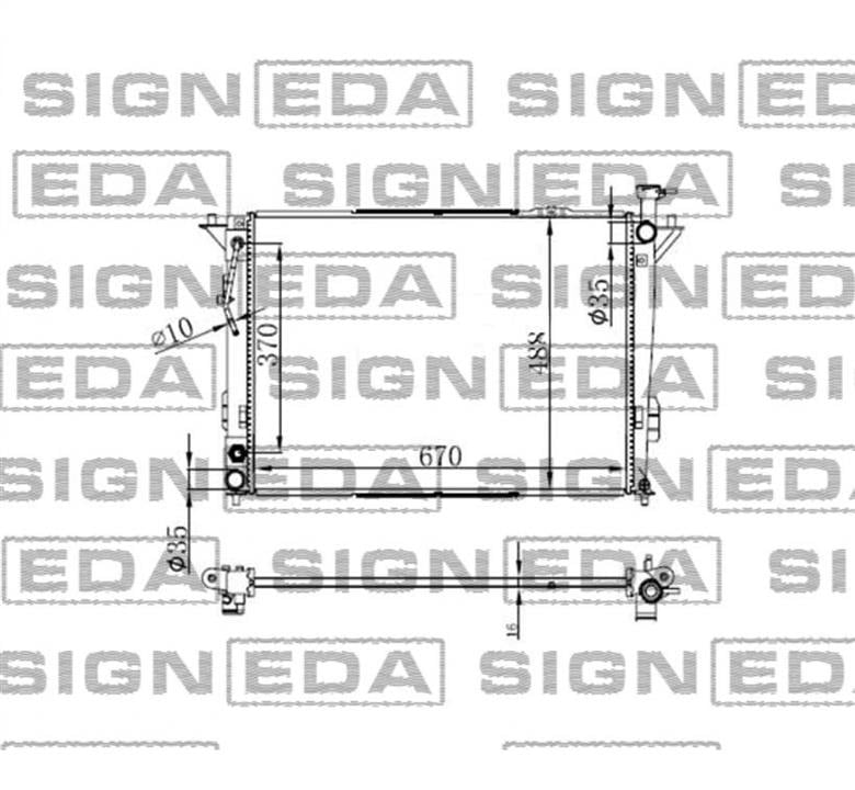 RA67514 Signeda Радиатор охлаждения двигателя