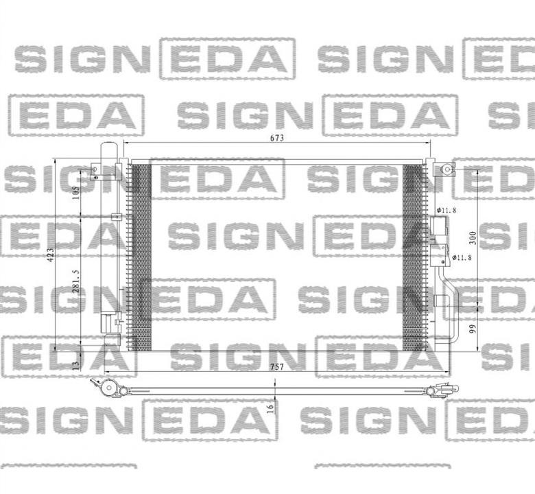 RC3667 Signeda Радіатор кондиціонера (Конденсатор)
