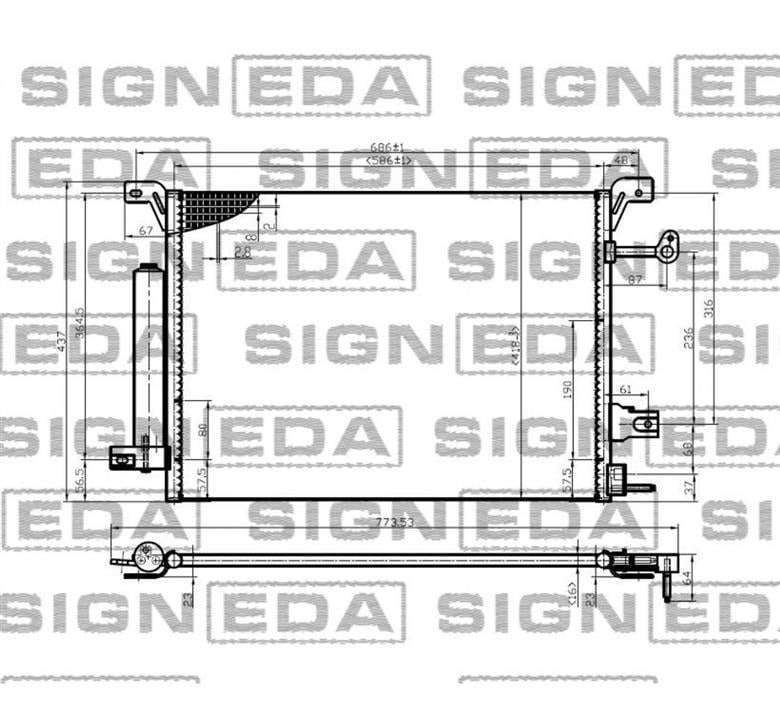 Конденсер кондиционера Форд США: RC3791 Signeda Радиатор кондиционера (Конденсатор)