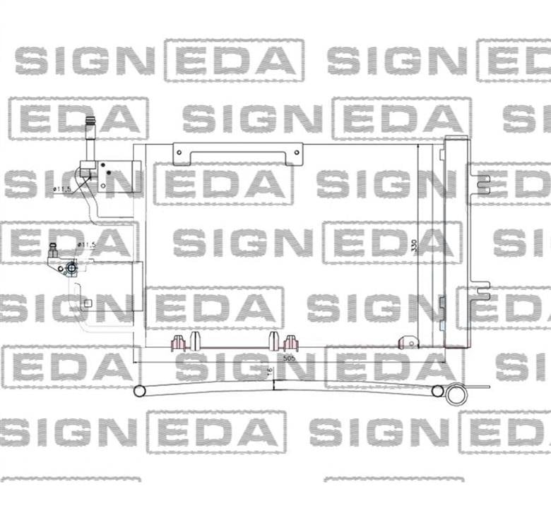 Радиатор кондиционера Opel Astra J (Опель Астра J): RC940052 Signeda Радиатор кондиционера