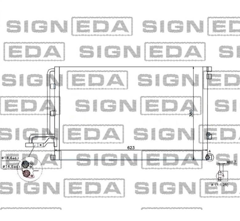 Радиатор кондиционера Volvo S40 (Вольво С40): RC940087 Signeda Радиатор кондиционера (Конденсатор)
