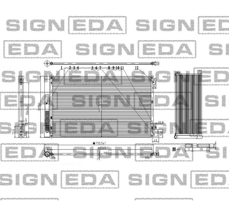 RC940124 Signeda Радиатор кондиционера (Конденсатор)