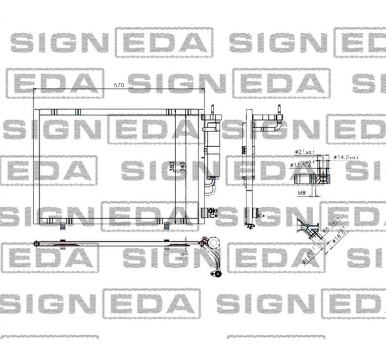 Радиатор кондиционера Ford Fiesta (Форд Фиеста): RC940277 Signeda Радиатор кондиционера