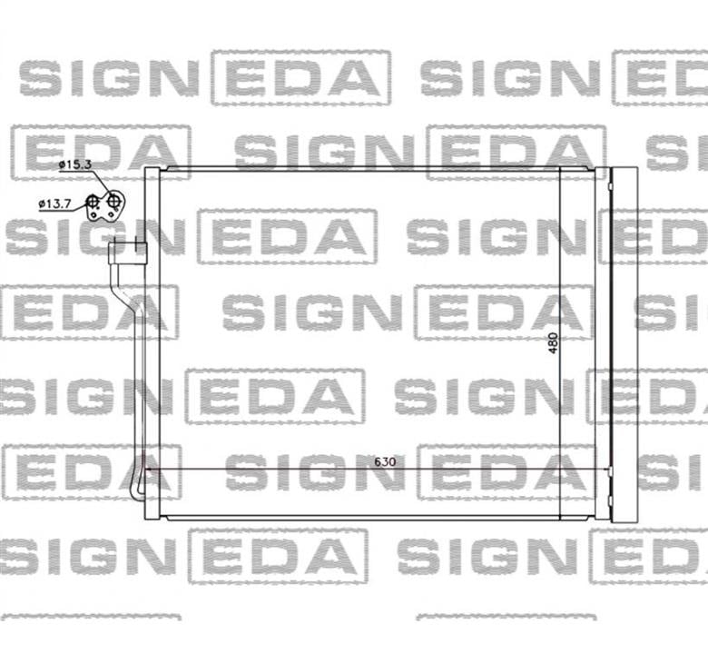 Радиатор кондиционера BMW 5 series (БМВ 5 Серии): RC940288 Signeda Радиатор кондиционера (Конденсатор)
