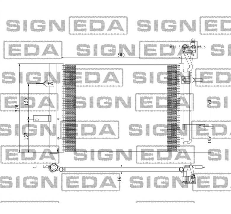 RC940511 Signeda Радиатор кондиционера (Конденсатор)