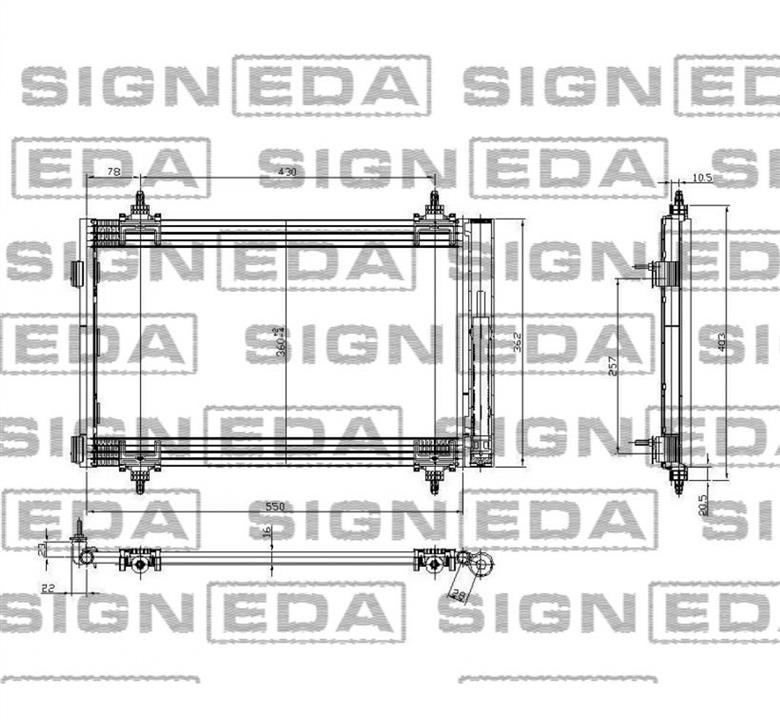 RC94826 Signeda Радиатор кондиционера (Конденсатор)