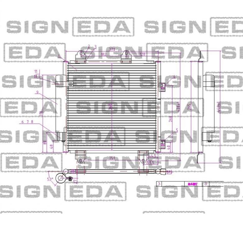 Конденсер кондиционера Toyota Aygo (Тойота Айго): RC94891 Signeda Радиатор кондиционера