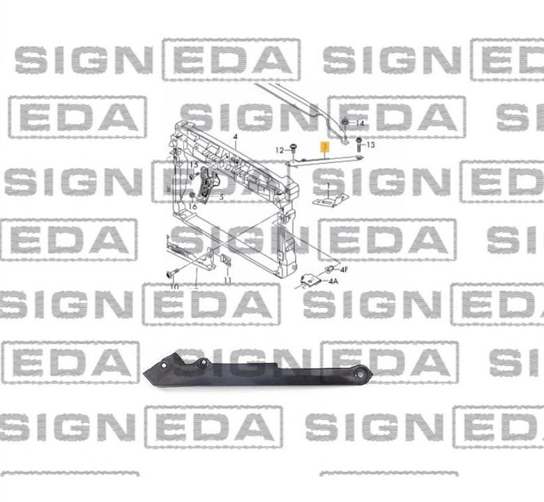 Панели передние Volkswagen Golf (Фольксваген Гольф): SIN0350L Signeda Окуляр (ремчасть) панели передней левый