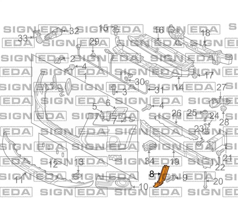 Signeda PAD99049BL Кронштейн бампера PAD99049BL: Отличная цена - Купить в Украине на EXIST.UA! PAD99049BL Signeda Кронштейн бампера