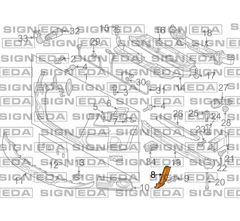 PAD99049BR Signeda Кронштейн бампера