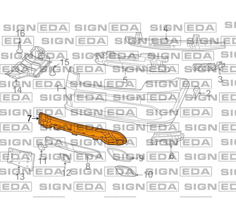 Решетка радиатора Jeep Grand Cherokee (Джип Гранд Чероки): PAM07056GA Signeda Решетка бампера переднего