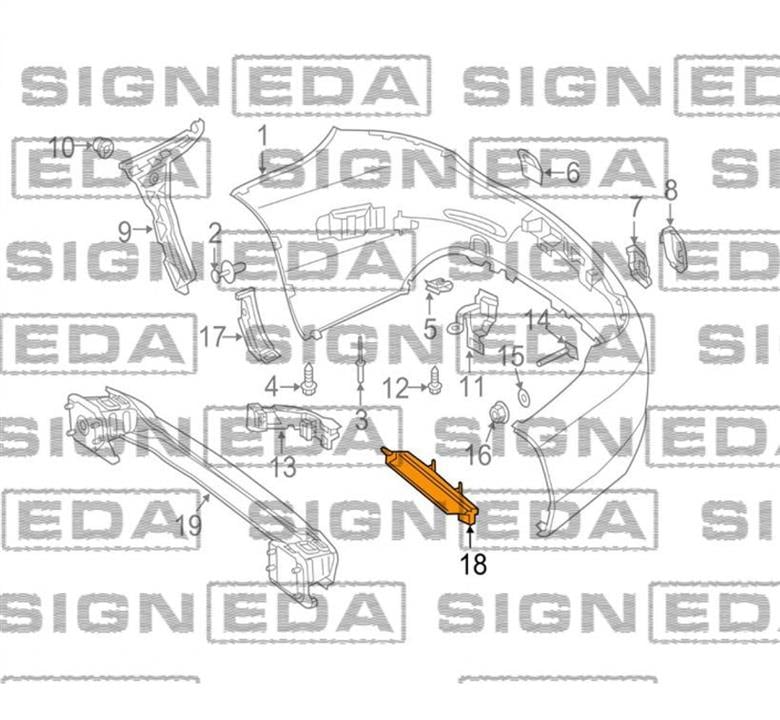 PBZ99142CA Signeda Кронштейн бампера