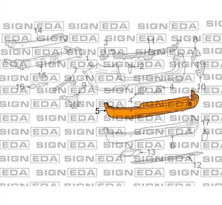 PCR041069BA Signeda Бампер задний
