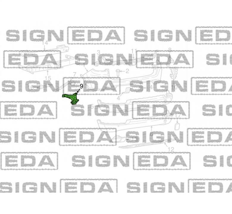 PCR43042AL Signeda Кронштейн бампера