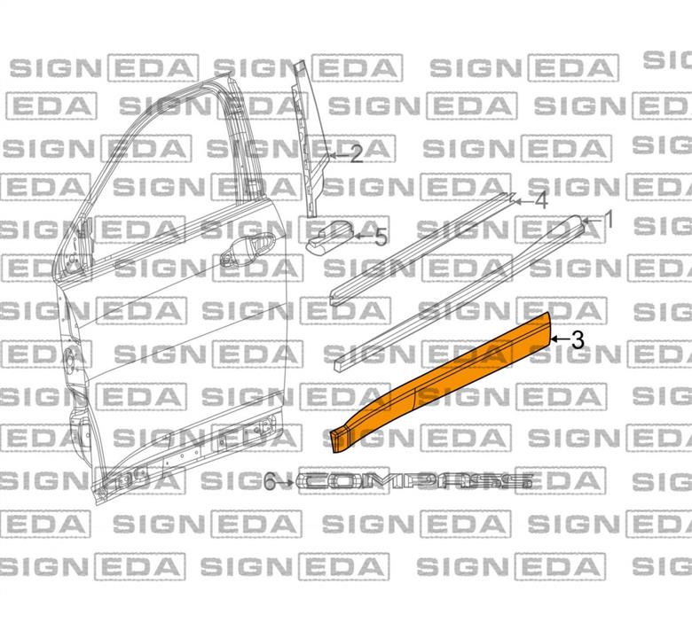 PCR88003R Signeda Накладка на двері